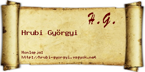Hrubi Györgyi névjegykártya